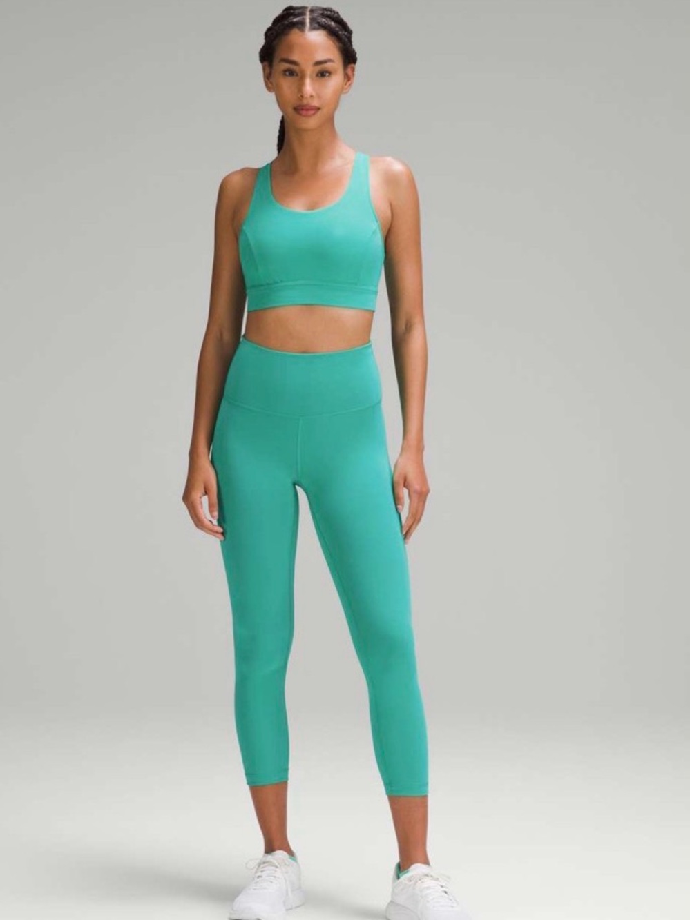 Lululemon Wunder Train HR Crop 23” Leggings Size 6 Everlux High Rise Kelly Green